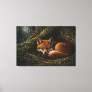 Toile Sommeil Profond de la Forêt   Art de Renard   Toil