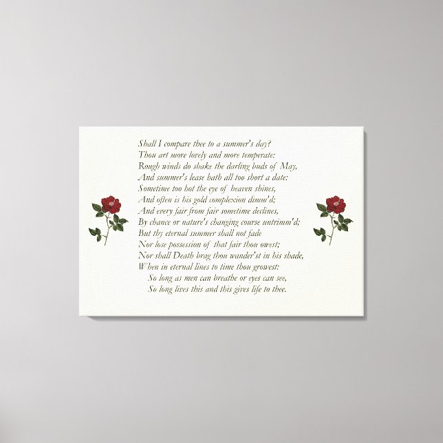Toile Sonnet de Shakespeare # 18 (Recto)