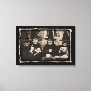 Toile Sorcières Tea Party - vieux noir/blanc