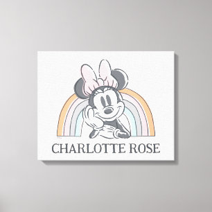 Toile Souris Minnie personnalisée Arc-en-ciel