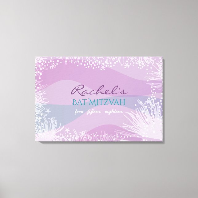Toile SOUS LA MER Bat Bar Mitzvah Invitation (Recto)