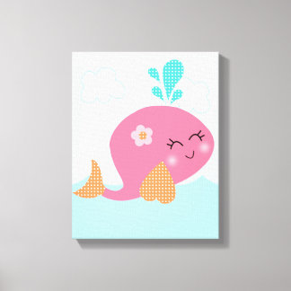 Toile Sous la mer/toile de baleine rose
