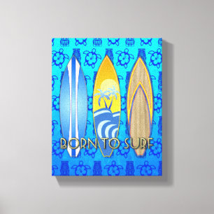 Toile Soutenu pour surfer Tiki bleu