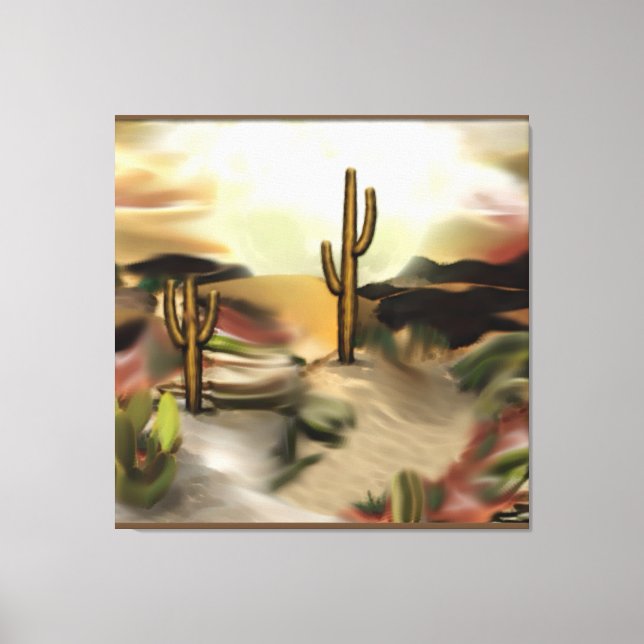 Toile Southwest Desert Sunrise Abstrait Art (Recto)