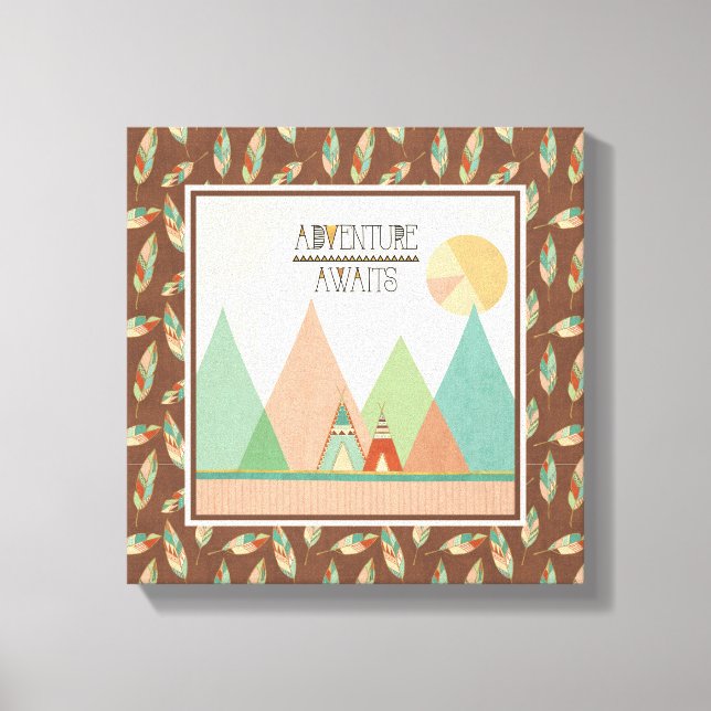 Toile Southwest Geo III | Adventure Awaits (Recto)