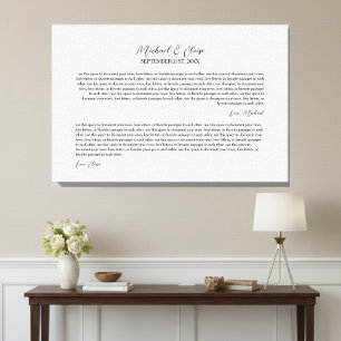 Toile Souvenir de Voeux de Mariage Personnalisés