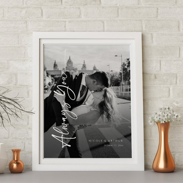 Toile Souvenirs monochromes | Art personnalisé 'Toujours (Monochrome Memories 'Always You' Custom Art Canvas Print )