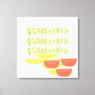 Toile souvlaki art de peinture de nourriture grecque