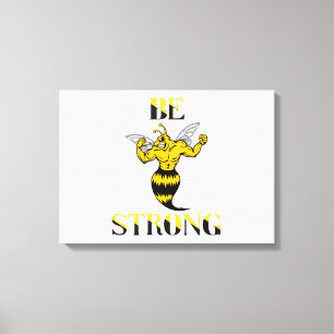 Toile Soyez forte Veste Jaune Art Mur