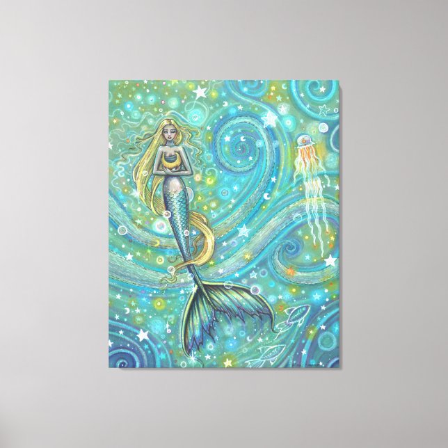 Toile Sparkles Mermaid Imaginaire Art par Molly Harrison (Recto)