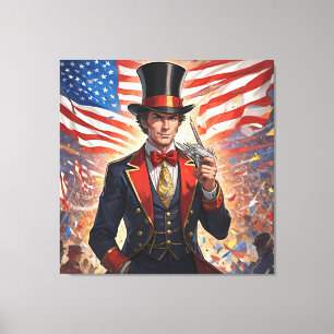 Toile Spectacle magicien patriotique