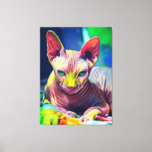 Toile Sphynx Chat peinture Abstraite