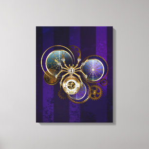 Toile Spider Steampunk sur Arrière - plan pourpre