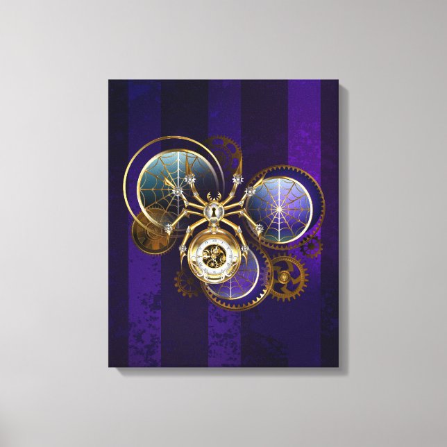 Toile Spider Steampunk sur Arrière - plan pourpre (Recto)