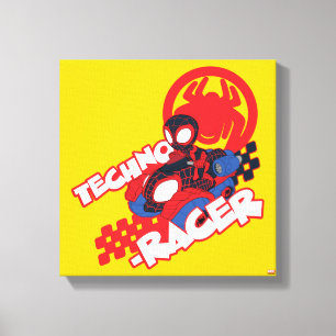 Toile Spin conduisant son Techno-Racer