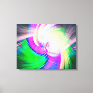 Toile SPIRALFLUO - Psychédélique colorée moderne fractal