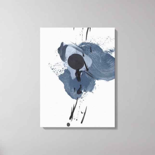 Toile Splash II bleu et noir | Paint noir bleu (Recto)