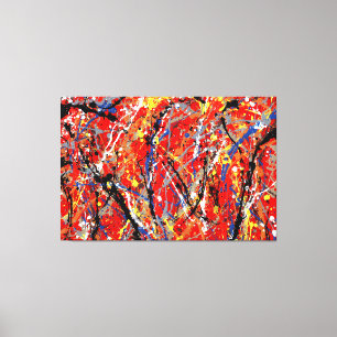 Toile SPLATTER COLORÉ XXIX - Peinture d'action -