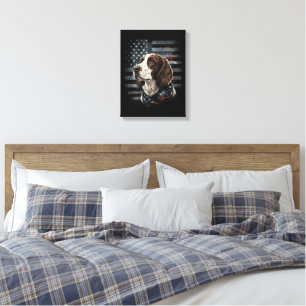 Toile Springer Spaniel Chien Drapeau Américain