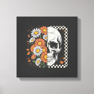 Toile Squelette Bohème Floral d'Automne Halloween