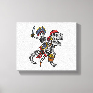 Toile Squelette de dinosaure de pirate d'Halloween
