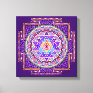 Toile Sri Yantra violet
