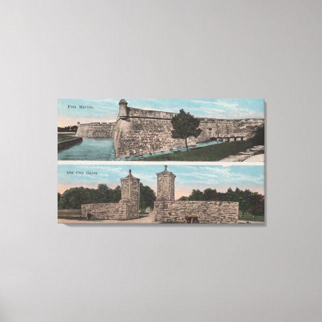 Toile St. Augustine, FL - Vue de Ft. Marion & City (Recto)