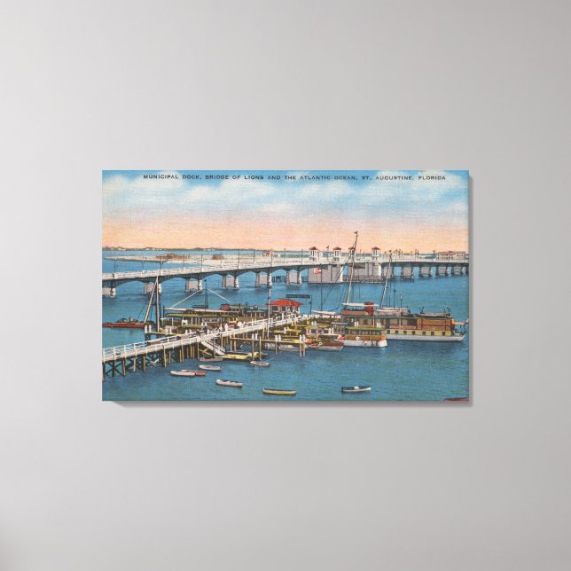 Toile St. Augustine, FL - Vue du pont des Lions (Recto)