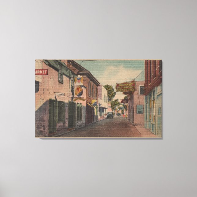 Toile St. Augustine, Floride - Vue sur St. George St. (Recto)
