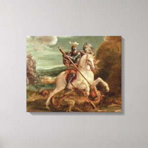 Toile St. George tuant le dragon, (huile sur panneau)