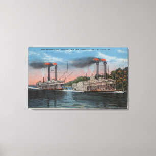 Toile St Louis, MOIS - vue de Natchez et de Robert E.