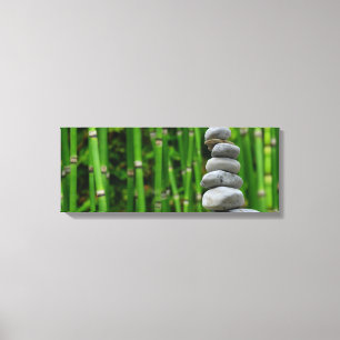 Toile Stack Zen Rock Peacly et Bamboo Canvas Print