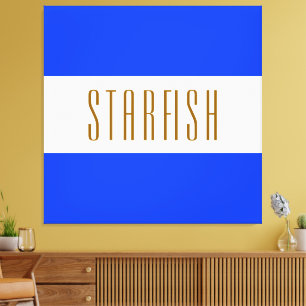 Toile STARFISH Bright Royal Bleu Blanc Bleu Bord de mer
