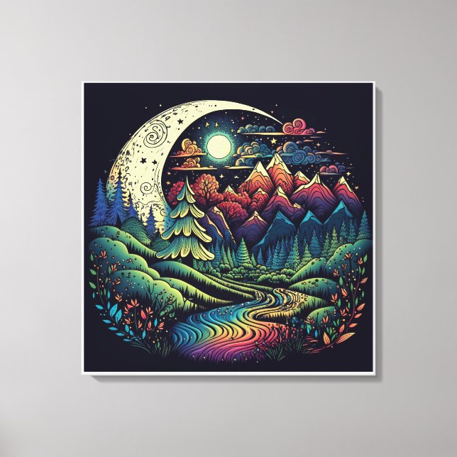 Toile Stargazer couleur Whimsical Boho Rainbow Valley (Recto)