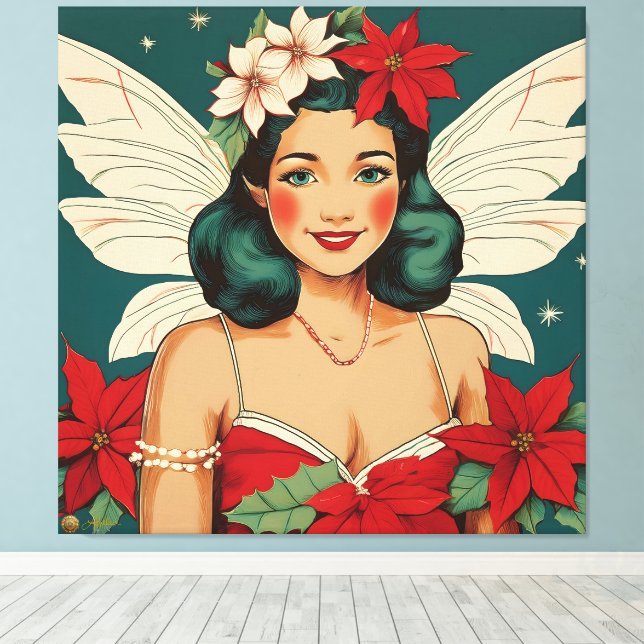 Toile Starlet Retro les années 50 Tropical Christmas Pin (Insitu (Plancher de Bois))