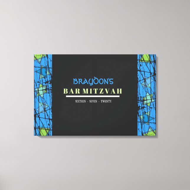 Toile STARS DISTRESSESESSEE Barre Bat mitzvah Se connect (Recto)