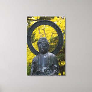 Toile Statue de Bouddha dans les jardins japonais Golden