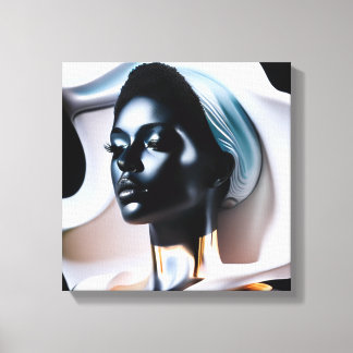 Toile Statue d'une femme portant un casquette