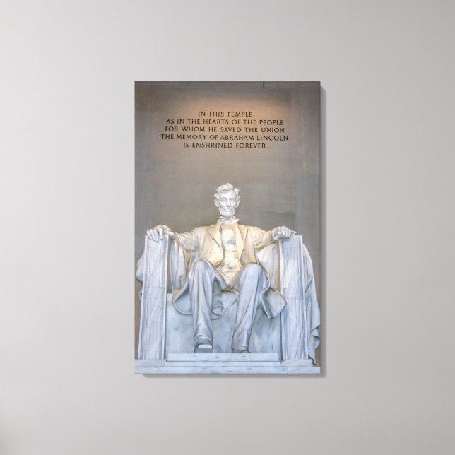 Toile Statue Mémorial Lincoln Avec Citation Inscription  (Recto)