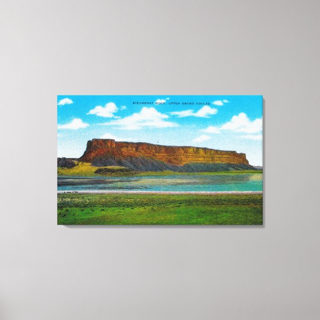 Toile Steamboat Rock, barrage Upper Grand Coulee (Recto)