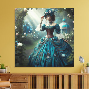 Toile Steampunk Vintage Lady victorienne de jardin
