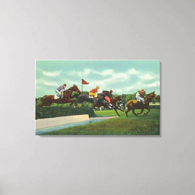 Toile Steeple Chase Water Jump sur la piste de course (Recto)