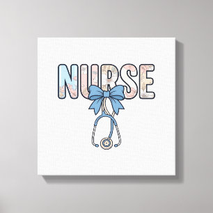 Toile Stéthoscope Nurse Bow Floral Vintage