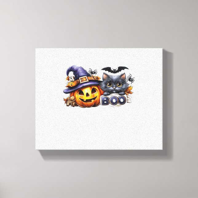 Toile Sticker pour chat Halloween drôle - Casquette sorc (Recto)