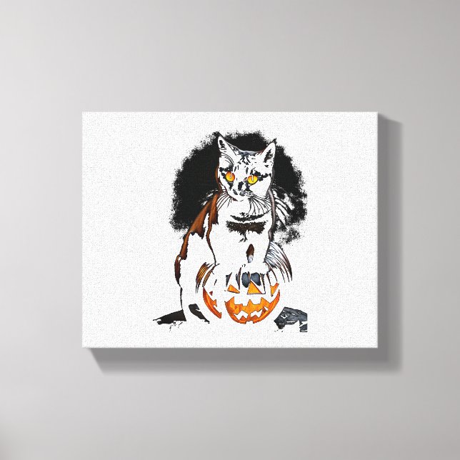 Toile Sticker pour chat noir Halloween1 (Recto)