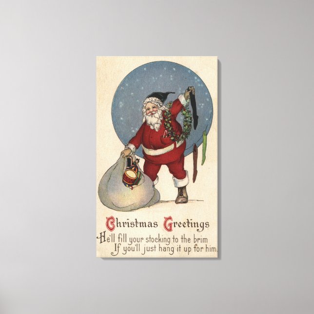 Toile Stockage de remplissage père Noël au bord (Recto)