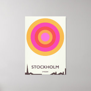 Toile Stockholm, Suède affiche de voyage vintage.
