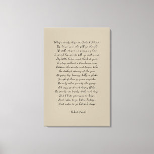 Toile Stopper par Woods en soirée neige, Robert Frost