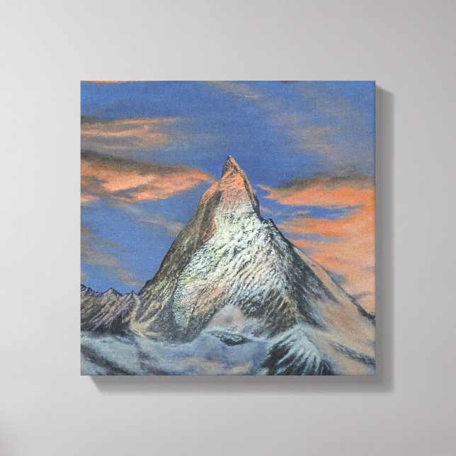 Toile Stretched Canvas Print - The Matterhorn At Sunset (Recto)
