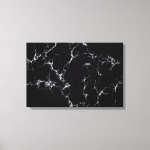 Toile Style marbre élégant4 - Noir et Blanc